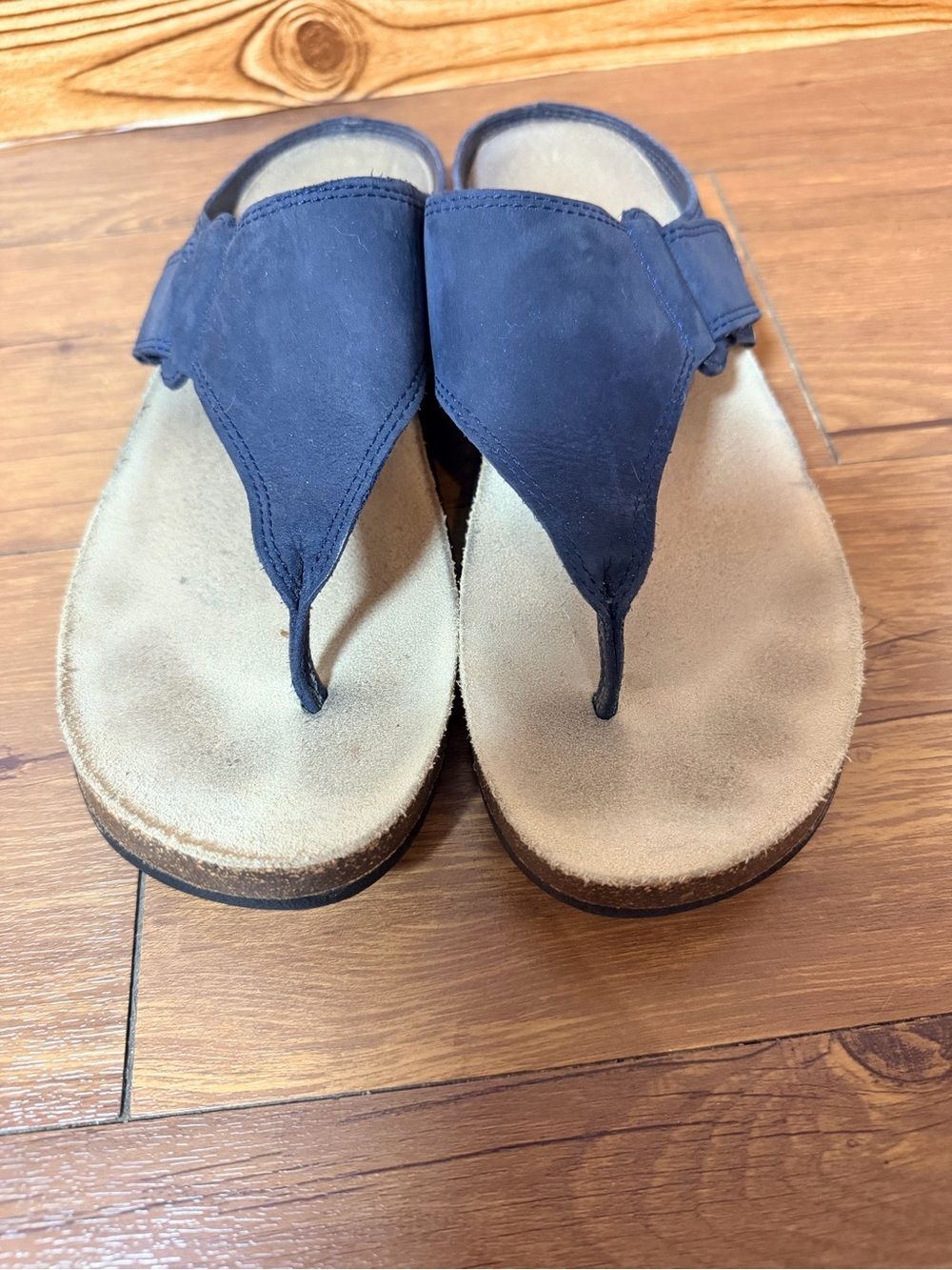 Teva Womens Cork Thong Sandals Size 10 Navy Blue Suede Flip Flops - Picture 7 of 12